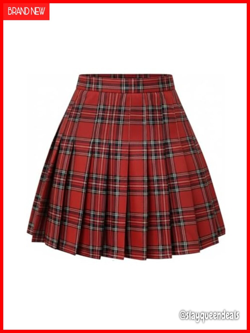 Women Pleated Mini Skirt A-Line Stretchy High Rise School Uniform Skater